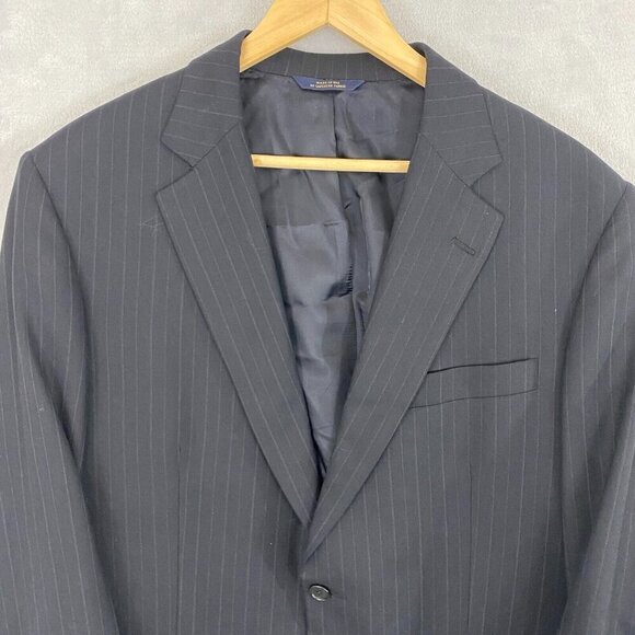Brooks Brothers 1818 Madison SAXXON Suit Jacket Blazer Size 43R 38W Black Stripe - Picture 8 of 16